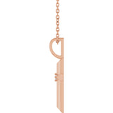 14K Gold Round Natural Diamond Accented Cross Necklace or Pendant – 0075 CTW - Rose Gold - view 3