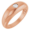 14K Gold Round Lab-Grown Diamond Solitaire Ring – 4mm Stones - Rose Gold