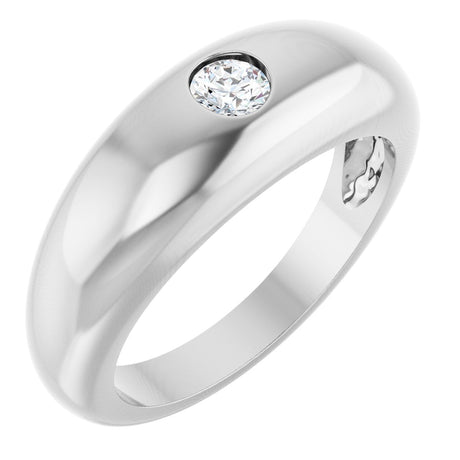 14K Gold Round Lab-Grown Diamond Solitaire Ring – 4mm Stones - White Gold