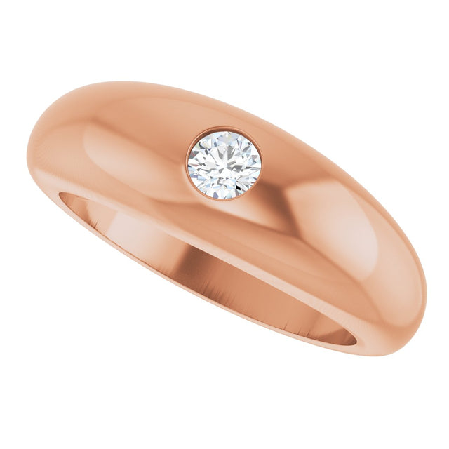 14K Gold Round Natural Diamond Solitaire Ring – 4mm Stones - Rose Gold - view 5