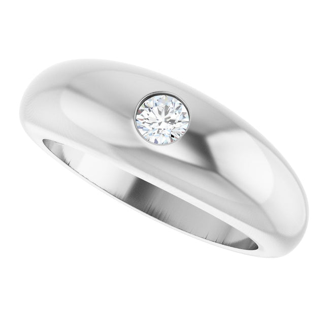 Platinum Round Lab-Grown Diamond Solitaire Ring - view 5