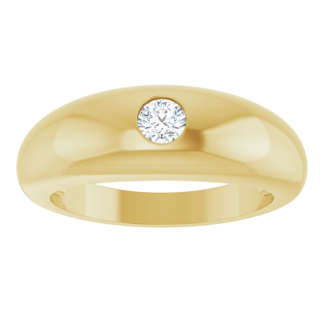 14K Gold Round Natural Diamond Solitaire Ring – 4mm Stones - Yellow Gold - view 3