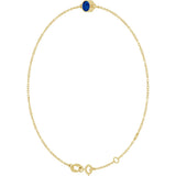 14K Gold Round Lab-Grown Blue Sapphire Bezel-Set Link Bracelet - Yellow Gold - view 5