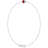 14K Gold Round Natural Ruby Bezel-Set Link Bracelet - White Gold - view 5