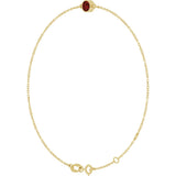 14K Gold Round Natural Mozambique Garnet Bezel-Set Link Bracelet - Yellow Gold - view 10