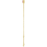 14K Gold Round Natural Pink Tourmaline Bezel-Set Link Bracelet - Yellow Gold - view 6