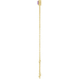 14K Gold Round Natural Amethyst Bezel-Set Link Bracelet - Yellow Gold - view 6