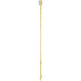 14K Gold Round Natural Aquamarine Bezel-Set Link Bracelet - Yellow Gold - view 6