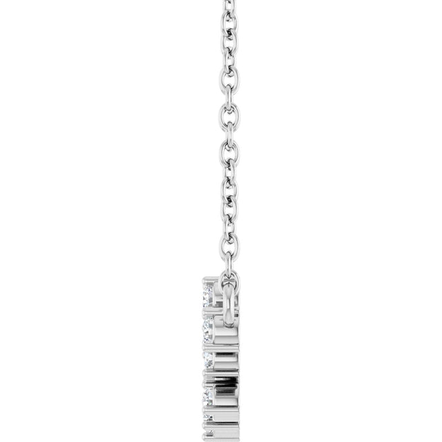 14K Gold Round Natural Diamond Accented Branch Necklace - White Gold - view 3