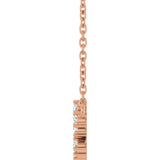 14K Gold Round Natural Diamond Accented Branch Necklace - Rose Gold - view 3