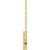 14K Gold Round Natural Diamond Accented Branch Necklace - Yellow Gold - view 3