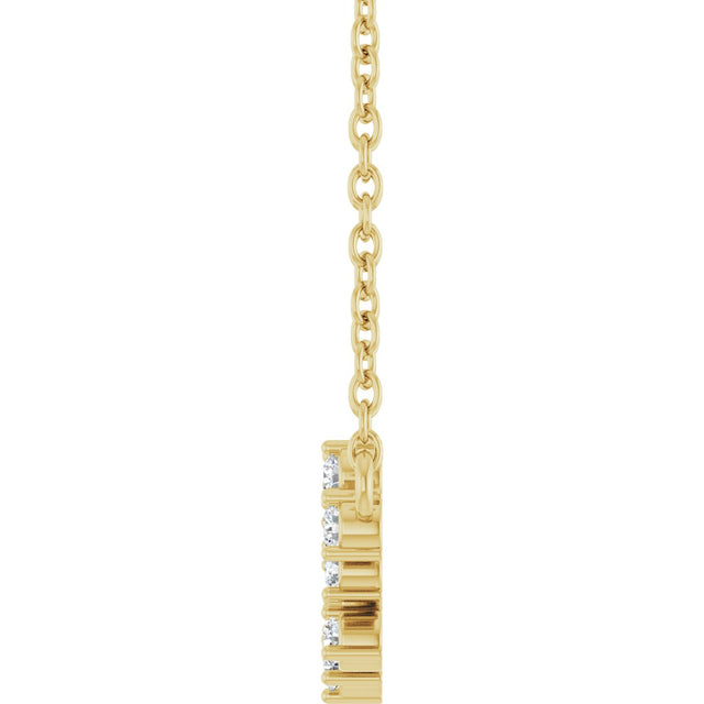 14K Gold Round Natural Diamond Accented Branch Necklace - Yellow Gold - view 3