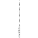 14K Gold Round Natural Diamond Accented Leaf Necklace - White Gold - view 3