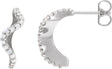 Platinum Round Natural Diamond Accented Hoop Earrings – 15.5x8mm