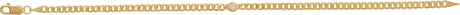 14K Gold Round Lab-Grown Diamond Bezel-Set Solitaire Curb Link Bracelet - view 2