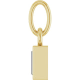 14K Gold Straight Baguette Natural Diamond Solitaire Necklace or Pendant - Yellow Gold - view 3