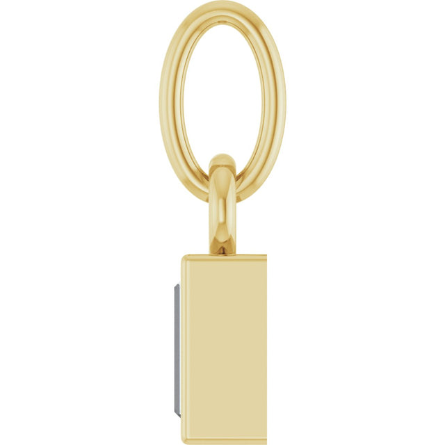 14K Gold Straight Baguette Natural Diamond Solitaire Necklace or Pendant - Yellow Gold - view 3