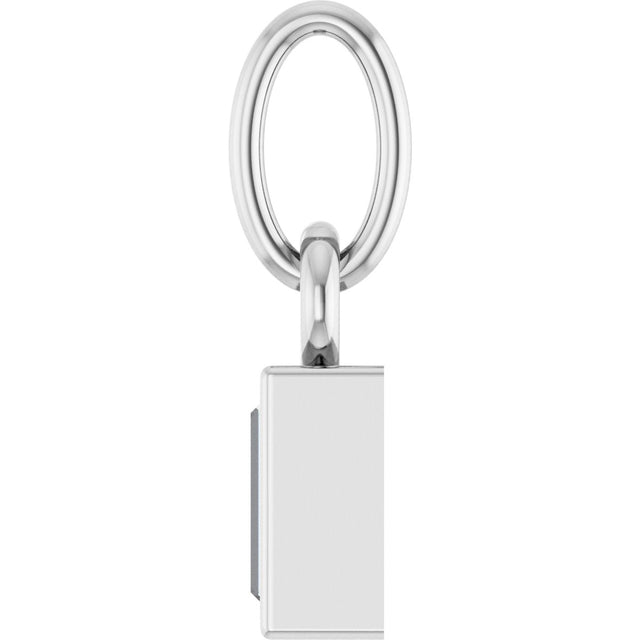 Platinum Straight Baguette Lab-Grown Diamond Solitaire Necklace or Pendant - view 3