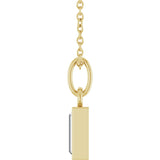 14K Gold Straight Baguette Natural Diamond Solitaire Necklace or Pendant – 5x2mm - Yellow Gold - view 3