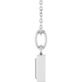 Platinum Straight Baguette Natural Diamond Solitaire Necklace or Pendant – 5x2mm - view 3