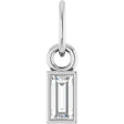 Platinum Straight Baguette Lab-Grown Diamond Solitaire Necklace or Pendant