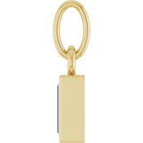 14K Gold Straight Baguette Natural Diamond Solitaire Necklace or Pendant - Yellow Gold - view 3