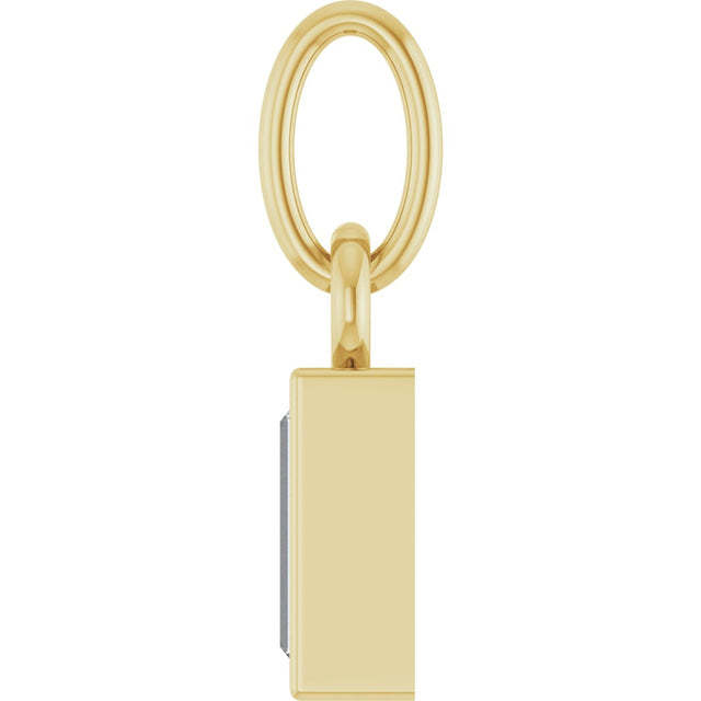 14K Gold Straight Baguette Natural Diamond Solitaire Necklace or Pendant - Yellow Gold - view 3