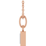 14K Gold Straight Baguette Lab-Grown Diamond Solitaire Necklace or Pendant – 5x2mm - Rose Gold - view 3