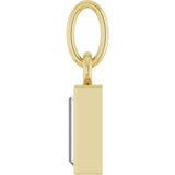 14K Gold Straight Baguette Lab-Grown Diamond Solitaire Necklace or Pendant - Yellow Gold - view 3