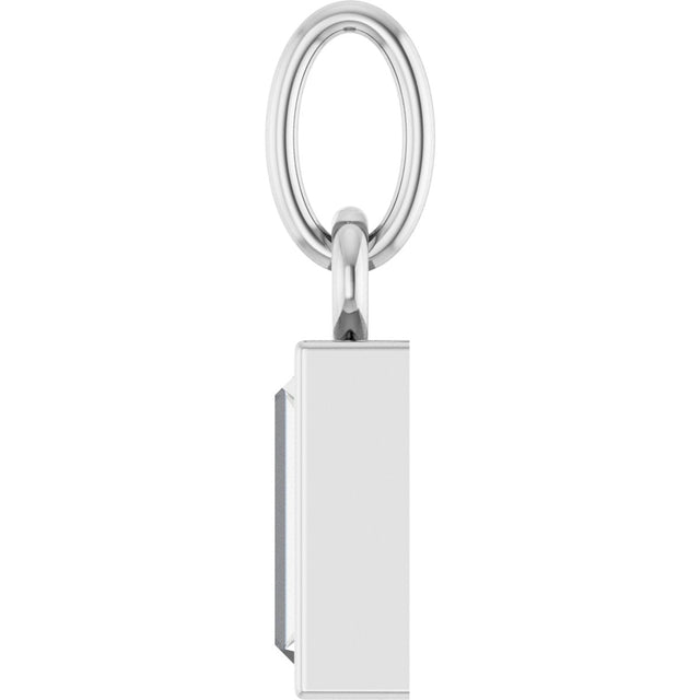 Platinum Straight Baguette Lab-Grown Diamond Solitaire Necklace or Pendant - view 3