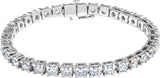 14K Gold Round Lab-Grown Diamond Line Bracelet – 1.4-4.25mm Stones - White Gold