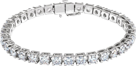 14K Gold Round Lab-Grown Diamond Line Bracelet – 1.4-4.25mm Stones - White Gold