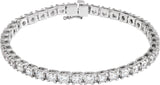 14K Gold Round Lab-Grown Diamond Line Bracelet – 1.4-4.25mm Stones - White Gold