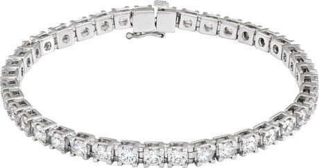 14K Gold Round Lab-Grown Diamond Line Bracelet – 1.4-4.25mm Stones - White Gold
