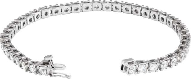 14K Gold Round Lab-Grown Diamond Line Bracelet – 1.4-4.25mm Stones - White Gold - view 2
