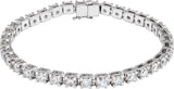 14K Gold Round Lab-Grown Diamond Line Bracelet – 1.4-4.25mm Stones - White Gold