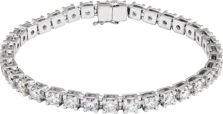 14K Gold Round Lab-Grown Diamond Line Bracelet – 1.4-4.25mm Stones - White Gold