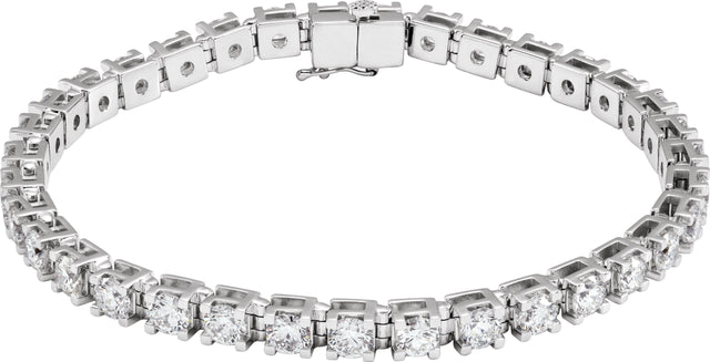 14K Gold Round Lab-Grown Diamond Line Bracelet – 1.4-4.25mm Stones - White Gold