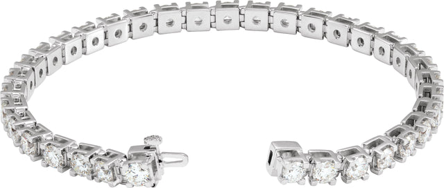 14K Gold Round Lab-Grown Diamond Line Bracelet – 1.4-4.25mm Stones - White Gold - view 2