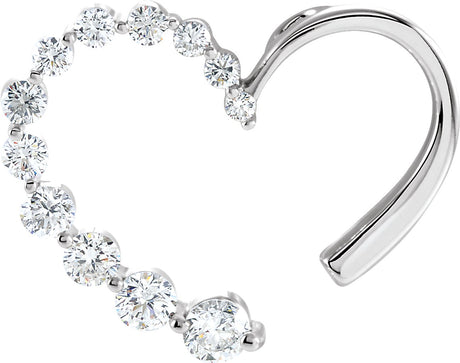 14K Gold Round Natural Diamond Journey Heart Pendant – 7/8 CTW
