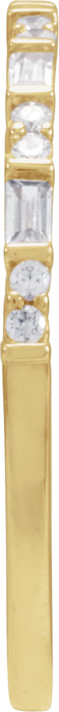 14K Gold Straight Baguette Natural Diamond Accented Stackable Ring – 1/5 CTW - Yellow Gold - view 3
