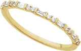 14K Gold Straight Baguette Natural Diamond Accented Stackable Ring – 1/5 CTW - Yellow Gold - view 4