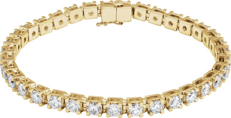 14K Gold Round Lab-Grown Diamond Line Bracelet – 1.4-4.25mm Stones - Yellow Gold