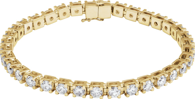 14K Gold Round Lab-Grown Diamond Line Bracelet – 1.4-4.25mm Stones - Yellow Gold