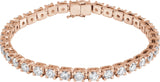 14K Gold Round Lab-Grown Diamond Line Bracelet – 1.4-4.25mm Stones - Rose Gold