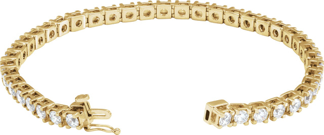 14K Gold Round Lab-Grown Diamond Line Bracelet – 1.4-4.25mm Stones - Yellow Gold - view 2