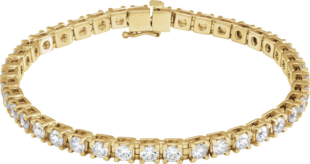 14K Gold Round Lab-Grown Diamond Line Bracelet – 1.4-4.25mm Stones - Yellow Gold