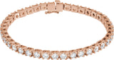 14K Gold Round Lab-Grown Diamond Line Bracelet – 1.4-4.25mm Stones - Rose Gold