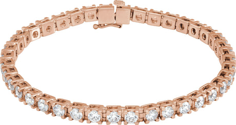 14K Gold Round Lab-Grown Diamond Line Bracelet – 1.4-4.25mm Stones - Rose Gold