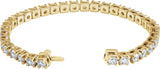 14K Gold Round Lab-Grown Diamond Line Bracelet – 1.4-4.25mm Stones - Yellow Gold - view 2